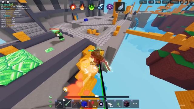 1v50, but you can buy Emeralds for 1 iron.. (Roblox Bedwars) смотреть онлайн