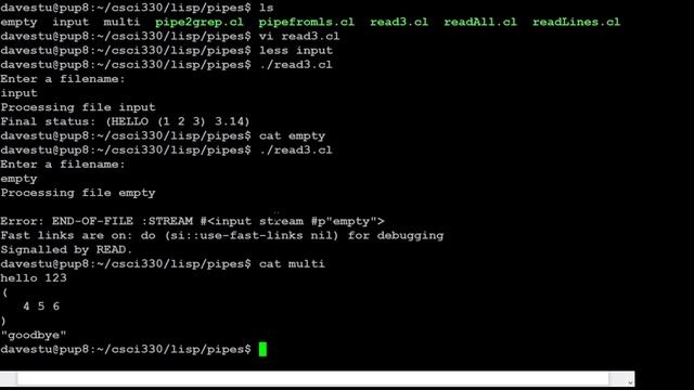 Pipes and file handling in common lisp смотреть онлайн
