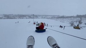 Катание на тюбинге в #Донгор. #семьятарлавиных
