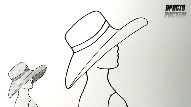 Как нарисовать ДЕВУШКУ В ШЛЯПЕ, Рисунки людей смотреть онлайн