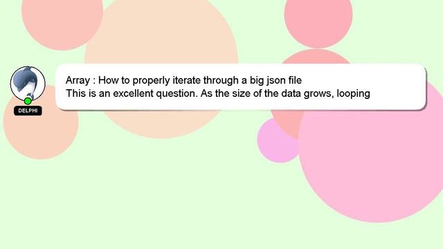 Array : How to properly iterate through a big json file смотреть онлайн