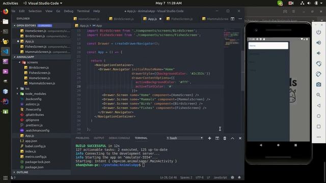 React Native Drawer Navigator and Stack Navigator Tutorial смотреть онлайн
