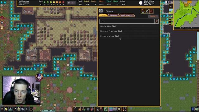 Dwarf Fortress. Гайд для новичков. #36 Готовим рыбу. Рыбный домик. смотреть онлайн