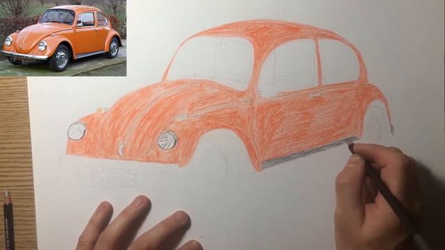 DRAWING A 1962 VOLKSWAGEN BEETLE смотреть онлайн