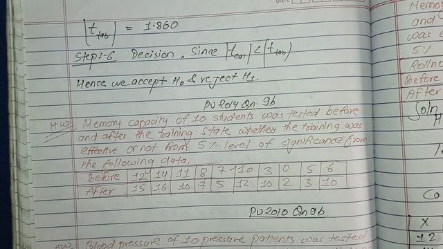 Paired T-Test Numerical | Probability and Statistics | 4th Sem | BE Civil | PU,PoU,KU,TU |One taile смотреть онлайн