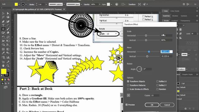 Adobe Illustrator Transform Panel and Pixelate смотреть онлайн