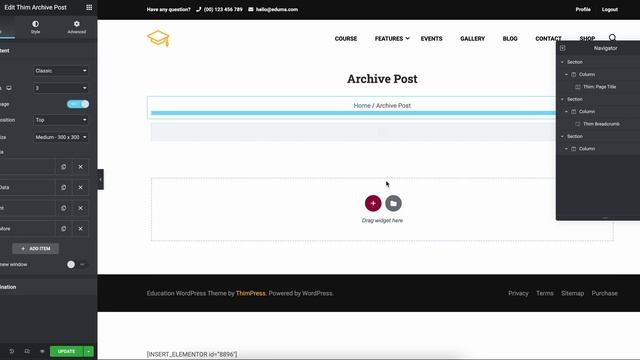 How to edit Post Archive page by Thim Elementor Kit смотреть онлайн