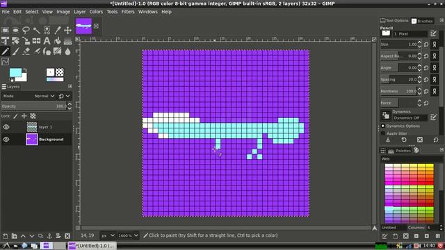 Axolotl Pixel Art in GIMP 2.10 смотреть онлайн