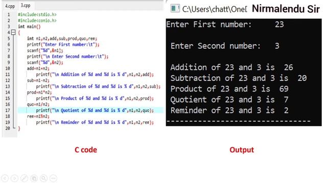 C Programming class-3:Use of printf(),scanf(),getch(),int data type,float data type,%d,%f,%.2f,\n,\ смотреть онлайн