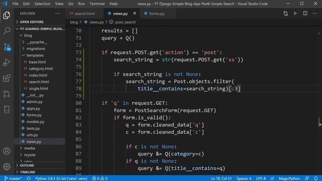Learn Django 3 - Search Suggestion Drop down with AJAX - Building a Simple Blog Series Part 7 смотреть онлайн