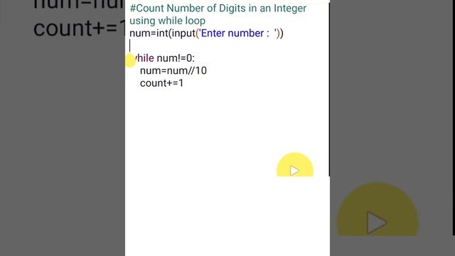 Count Number of Digits in an Integer using while loop # python #basics #cbseboard смотреть онлайн