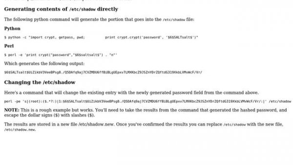 Unix & Linux: Change Password of a user in /etc/shadow (3 Solutions!!)