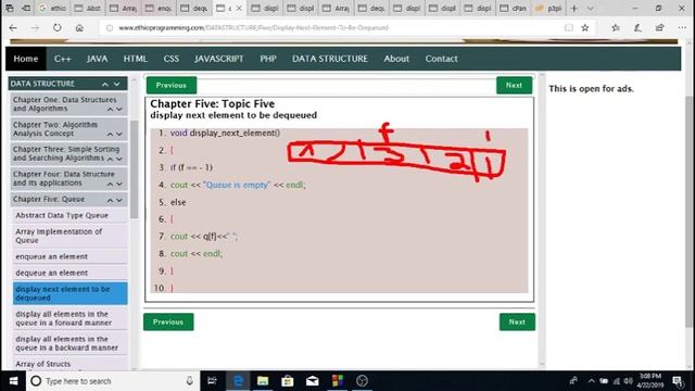 #62 Queue Display the next element to be dequeued Tutorial in Amharic | በአማርኛ смотреть онлайн