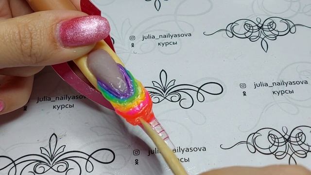 Выкладной френч из 8ми цветов!Необычный дизайн ногтей делаю впервые! Получилось очень красиво! смотреть онлайн