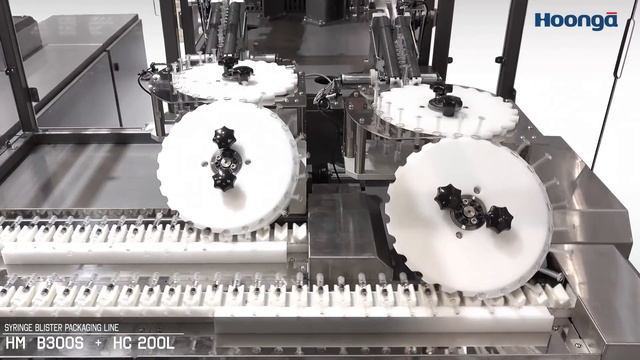 Автоматическая линия для упаковки преднаполненных шприцов HM B300S + Autmatic Feeding + HC200L смотреть онлайн