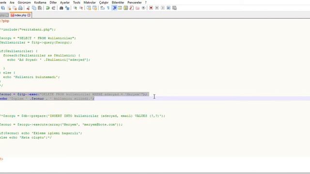 PDO metodları: Query-Exec-Prepare Execute смотреть онлайн