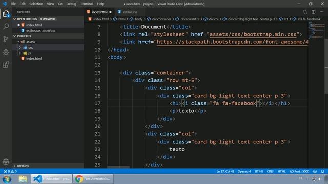 025 - WEB - PEQUENO PROJETO COM FONT AWESOME E BOOTSTRAP смотреть онлайн