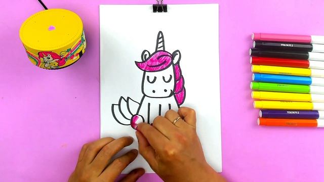 Как нарисовать милого ЕДИНОРОГ маркерами с РыбаКит смотреть онлайн