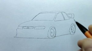 How to draw a SUBARU IMPREZA 22B STI 1998 / drawing car / coloring subaru impreza wrx 1992 stance