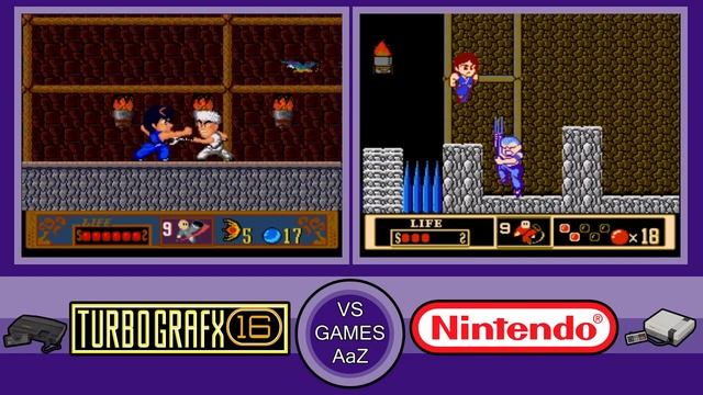 Jackie Chan's Action Kung Fu-PC engine(TurboGrafx-16)VS NES(Nintendo)side by side comparison graphi смотреть онлайн