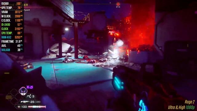 Rage 2 | Ultra & High Settings + i5-2400 + AMD RAdeon RX560 4GB | 60 FPS | 1080p | Benchmark смотреть онлайн