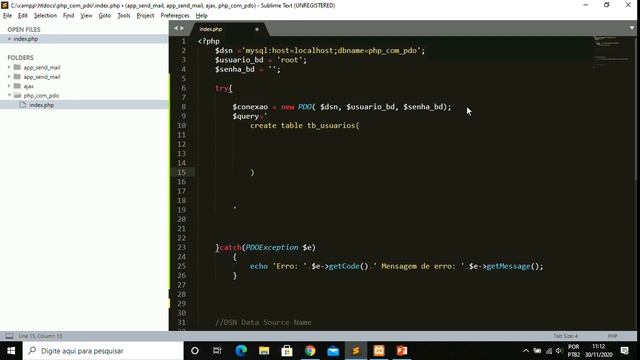 PHP PDO Aula002 Eeception EXEC смотреть онлайн