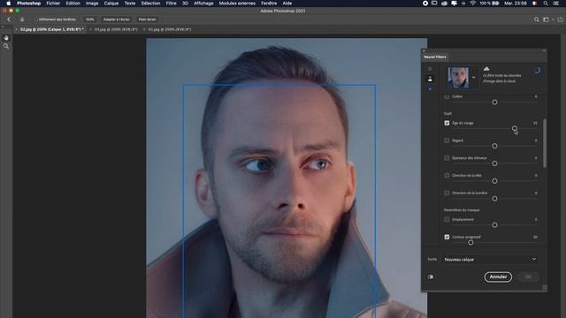 Photoshop 2021 - Comment vieillir un visage automatiquement смотреть онлайн