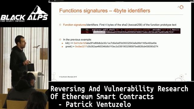 BlackAlps 2018: Reversing And Vulnerability Research Of Ethereum Smart Contracts - Patrick Ventuzel смотреть онлайн