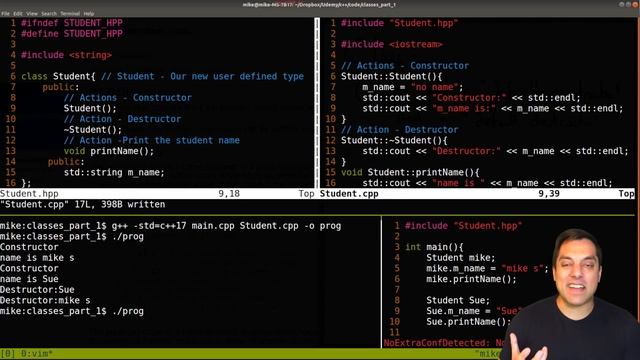 C++ Classes part 2 - Default Constructor, default destructor, and more! | Modern Cpp Series смотреть онлайн