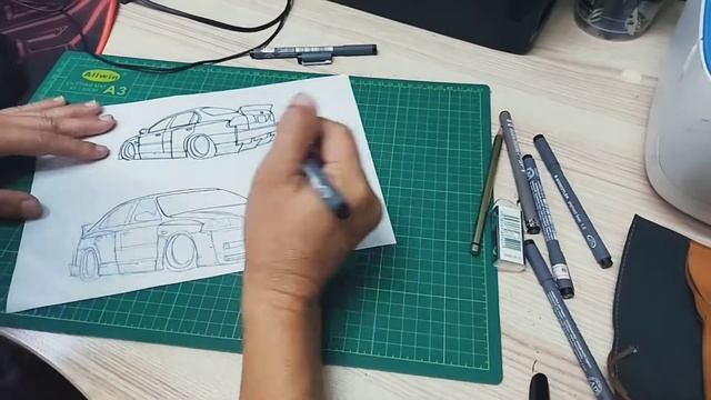 sketching design bodykit coming Project Honda EK 4 door customizer. смотреть онлайн