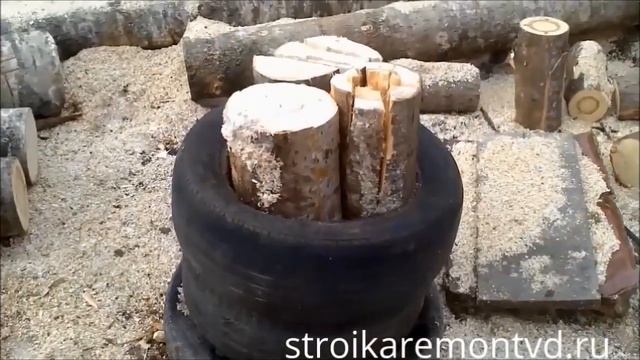 Колка дров в покрышках колуном смотреть онлайн