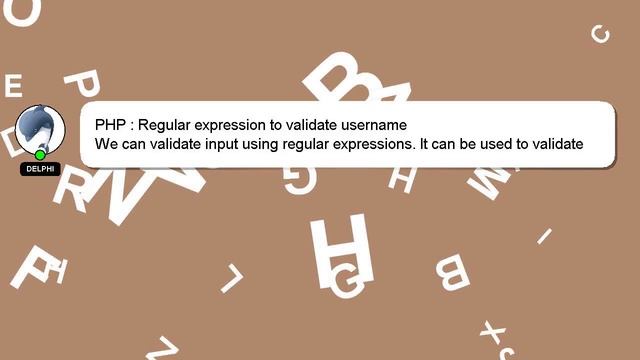 PHP : Regular expression to validate username смотреть онлайн