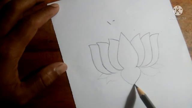 draw a beautifull Lotos pencil drawing for kids.s.d.j Art.✏️. смотреть онлайн