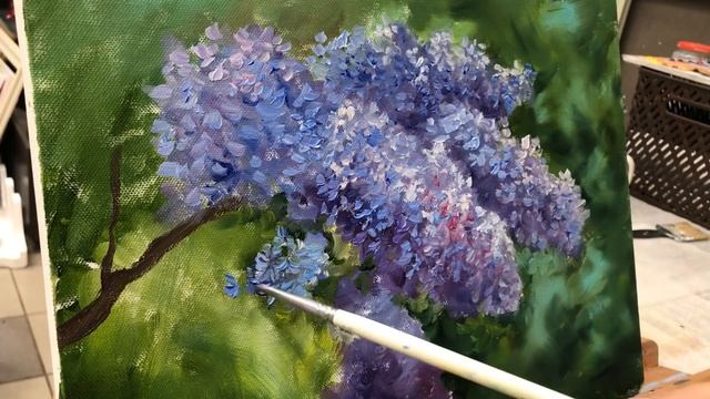 Ветка сирени. Небольшой этюд маслом смотреть онлайн