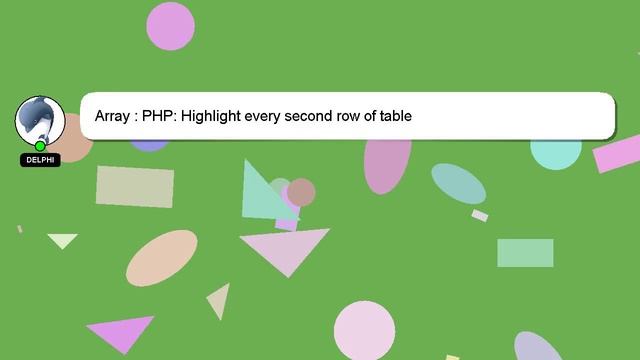 Array : PHP: Highlight every second row of table смотреть онлайн