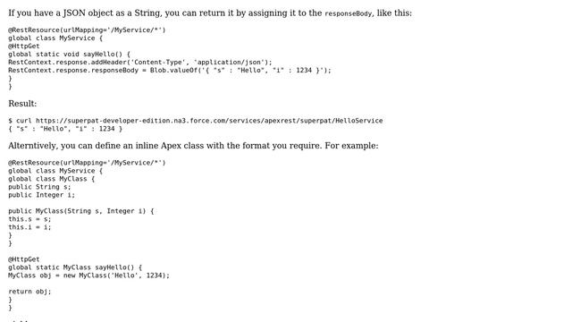 Salesforce: How can I return JSON object from REST service? смотреть онлайн