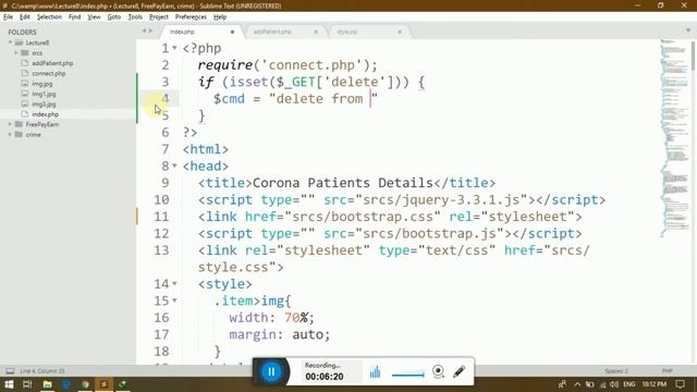 Lecture 13 Delete Row From Database Table Using PHP web development смотреть онлайн