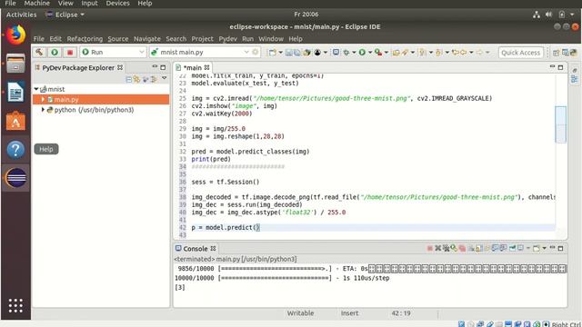 tensorflow tf.keras mnist with tensorflow functions and self written digits numbers смотреть онлайн