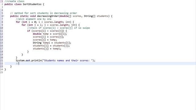 learn how to print sorted students using #array in #java смотреть онлайн