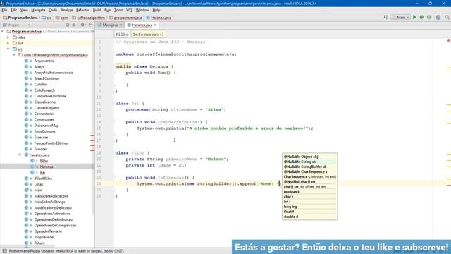 Programar em Java #33 - Herança смотреть онлайн