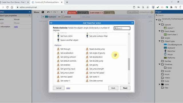 Construct 3 Video 8   Mirror A Character Sprite