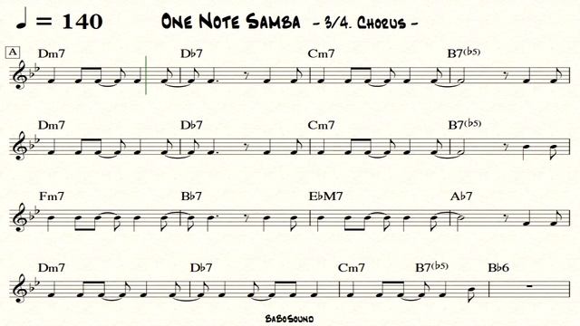 One Note Samba / No Piano Backing Track (Drum & Bass) смотреть онлайн