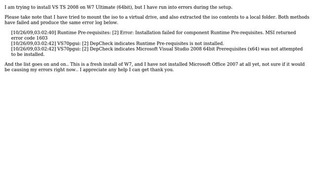 Can not install VS Team System 2008 on Windows 7 Ultimate (64bit) смотреть онлайн
