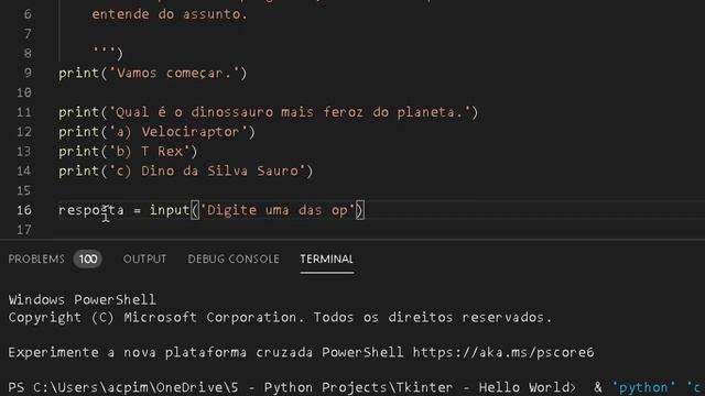 Python - Criando um teste / quiz смотреть онлайн