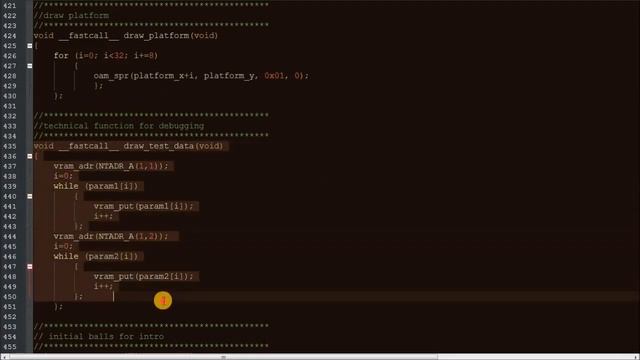 Пишем игру для NES (dendy). Арканоид - описание кода