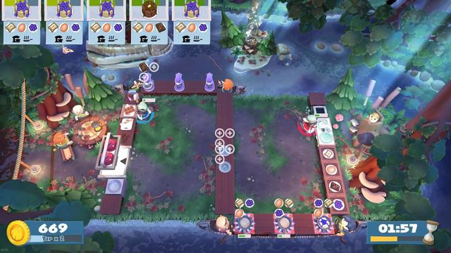 Overcooked 2 ~ 4 Stars ~ 2 Player Co-op ~ Campfire Cook Off 1-4