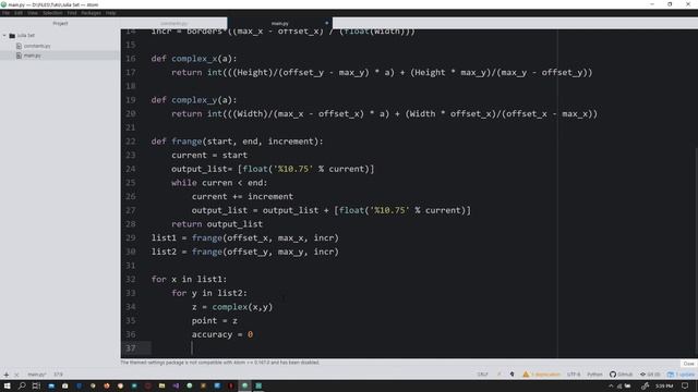 Julia Set using python смотреть онлайн
