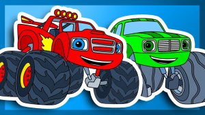 Машинки для детей - РАСКРАСКА. Раскрашиваем Вспыш и Чудо машинки. Развивающее видео - Учим Цвета