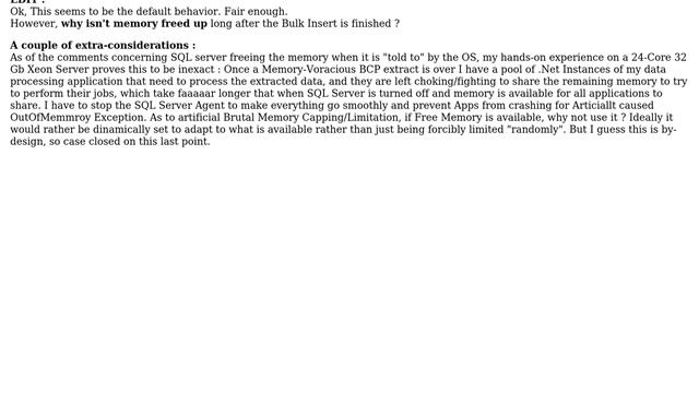 Databases: Used Memory not freed up after a SQL BULK Insert / BCP Export (3 Solutions!!) смотреть онлайн