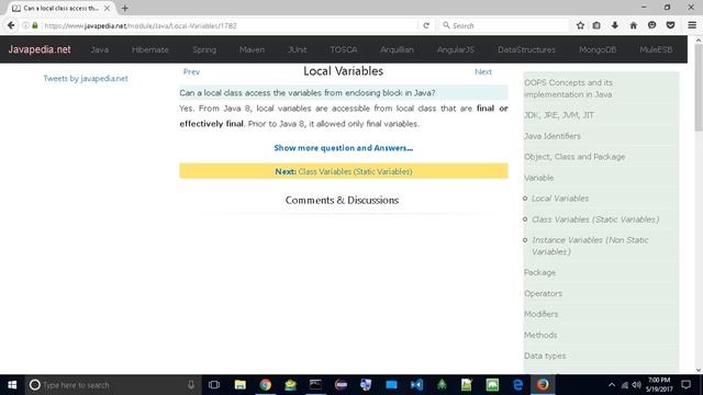 Can a local class access the variables from enclosing block in Java?
| javapedia.net смотреть онлайн